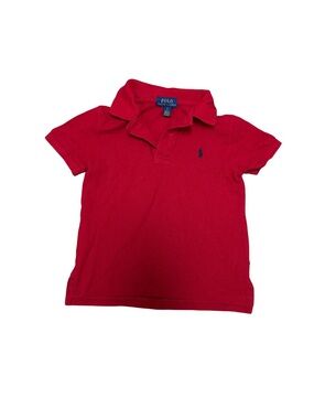 Polo by Ralph Lauren Kids Red Polo 👕 Short Sleeve Shirt With Iconic “Navy Pony”